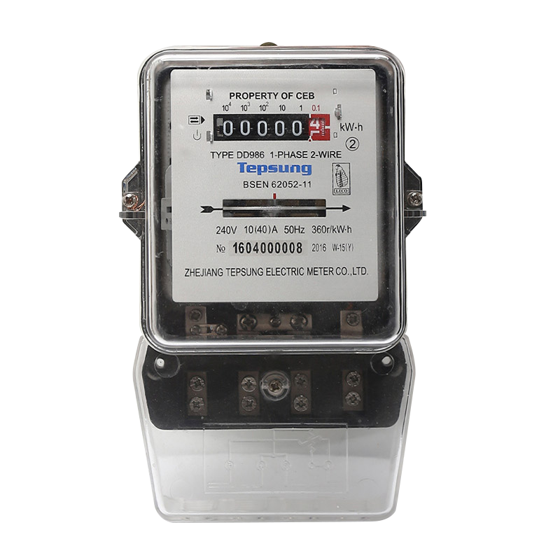 DD986 single phase electromechanical kWh meter with tranparent long cover