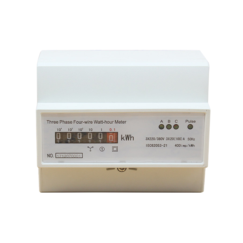 three phase analog din rail kWh meter(bottom connected&short terminal cover)